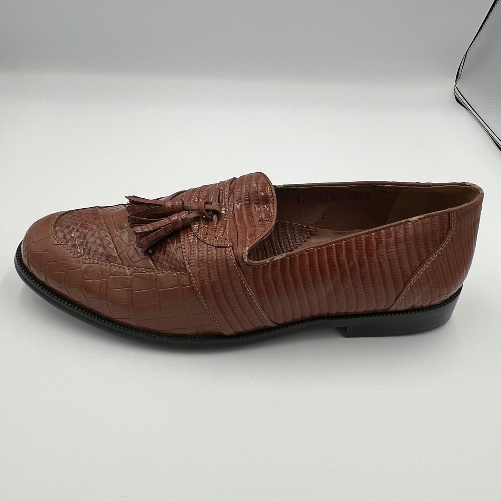 Belvedere Mens Brown Genuine Snakeskin All Leather Brogue Loafer Shoe Size 10 - Picture 4 of 16